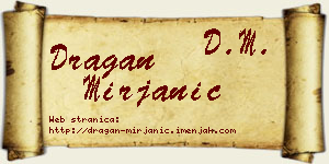 Dragan Mirjanić vizit kartica